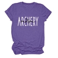 Close-up of purple Archery Mom graphic tee with high-quality knitted fabric texture - Purple