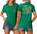 Front and back view of green t-shirt with 'IT'S A GOOD DAY TO SAVE TEETH' medical print - S / Dark Green (IT'S A GOOD DAY TO SAVE TEETH)