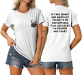 Vue détaillée avant et arrière d'un t-shirt blanc en coton avec main de squelette et texte - Blanc (Police Noire)