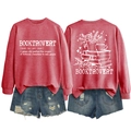 Detailed flat lay of red cotton sweatshirt with Booktrovert print and text definition - S / Red (White Letters)