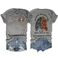 Vorder- und Rückansicht des grauen T-Shirts mit Blumen-Totenkopf-Druck und Spruch - S / Deep Gray Front Chest (Black Graphic)