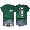Vue avant et arrière du t-shirt vert foncé Dance Mom avec impression silhouette blanche - Vert Vintage (Police Blanche)