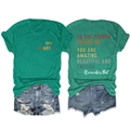 Front and back view of green crewneck T-shirt with 'You Matter' inspirational print - S / Dark Green (White Print)