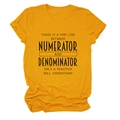 Detail of mathematical quote print on a mustard yellow crew neck cotton t-shirt - S / Mustard Yellow (Black Text)