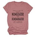 Flat lay of pink cotton T-shirt featuring black math pun print and folded sleeves - Rose Gold (Black Font)