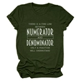 Detail of dark green cotton T-shirt featuring white mathematical humor slogan print - Army Green (White Font)