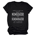 Detail of mathematical text print on black cotton crew neck short sleeve T-shirt - Black (White Font)