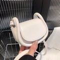 Mini borsa a mano bianco crema in pelle con manico tondo e tracolla per bambina - Bianco Sporco