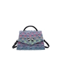 Borsa a tracolla chic in tweed a quadri con fiocco in denim e tracolla regolabile - Plaid Style 1
