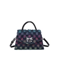 Borsa a tracolla minimalista in tweed a quadri con chiusura a fiocco e manici in pelle - Plaid Style 2