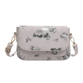Borsa a tracolla lavanda alla moda con stampe farfalla e finiture dorate - Grigio