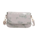 Mini borsa a tracolla viola chiaro con stampa farfalla e catena dorata - Verde