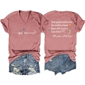 Set con maglietta rosa scollo a V e stampa sul retro abbinata a shorts in denim denim - S / Oro rosa