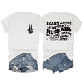 Flat lay of white T-shirt showing front gesture print and funny back quote text details - White (Black Print)