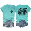 Flat lay of mint green t-shirt with humor slogan and distressed denim shorts outfit - Deep Water Blue (Black Print)