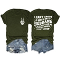 Olive green graphic T-shirt with white skeleton hand sign and humorous back slogan print - Army Green (White Print)