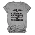 Detail of grey crewneck T-shirt showing rolled sleeve cuffs and slogan print - S / Dark Gray (Black Font)