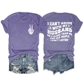Flat lay of purple cotton T-shirt featuring funny back quote and skeleton hand print - Purple (White Print)