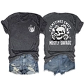 Détail d'un t-shirt gris à motif squelette et d'un short en jean effet usé - S / Gris Chiné Noir