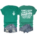 Detailed front and back view of green crew neck tee with white skull and humor quote - Dark Green (White Print)