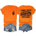 Front and back view of orange cotton t-shirt with skeleton hand print and quote - Orange (Black Print)