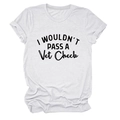 Detail of white cotton t-shirt featuring rolled sleeves and printed black slogan text - White (Black Print)