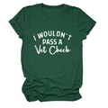 Detail of dark green heather t-shirt featuring I Wouldn't Pass A Vet Check white text - Vintage Green (White Print)