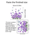 Self-adhesive purple flower and butterfly wall stickers with detailed product dimensions - Purple Flower Butterfly (25*30cm)