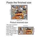 Halloween wall sticker set layout showing sheet size and finished display dimensions - CT5000 Halloween Pumpkin Ghost Style (60*30CM)
