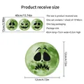 Luminous Halloween wall stickers set with 12cm glow pumpkins and moon size specifications - 40*15cm