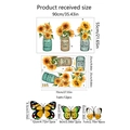 Watercolor sunflower wall decals with 3D butterfly stickers in various sizes for home decor - Sunflower & Butterfly Style (PY1502+MS6290-ZY)