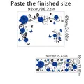 Muurstickers met blauwe rozen en zwarte vlinders voor decoratie, formaat 92x61cm - 30*90cm