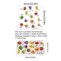 Detailed view of 14 cartoon fruit stickers set with layout size 60x30cm for wall decor - 30*60cm
