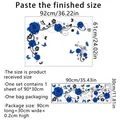 Blue flower vine butterfly wall stickers with size guide 92x61cm for home decor - Sapphire Blue (MS2315)