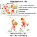 Girl and flower wall stickers set for kids bedroom decor with two sheets 90x30cm size - 90*30cm*2 Sheets