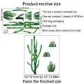 Detailed size specifications for cactus wall decals featuring 30x90cm sheets layout - 30*90CM*2PCS