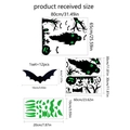 Detailed dimension layout for Halloween bat and ghost wall decals with glow-in-the-dark eyes - Halloween Luminous Ghost Bat Combination Set (PJ6001+YJ6008+MS6298-ZY)