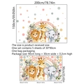 Muurstickers cartoon dieren met leeuw giraffe olifant voor kinderkamer decor 200x150cm - Ms4322 (30*90cm*5 Stuks)