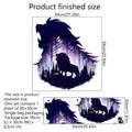Muursticker cartoon leeuw met bos sterrenhemel patroon, 54x58cm PVC muurdecoratie - Leeuw Silhouet Sterrenhemel Bos Stijl (MS485-YW) / 30*90cm