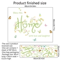 Home decorative wall stickers with butterflies and love quotes measuring 88x68cm - Bless this Home Quotes with Flower Butterfly Pattern (MS499-YW) / 30*90cm