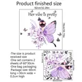 Sticker mural autocollant fille papillon avec texte pour décoration de chambre d'enfant - MS491-YW (30*60cm*2Pcs)
