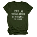 Detail of dark green cotton T-shirt featuring white slogan print and crew neck design - Army Green (White Font)