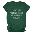 Detail of rolled cuffs and white slogan print on a forest green crew neck cotton t-shirt - Retro Green (White Font)