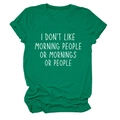 Detail of cotton fabric texture and slogan print on dark green short sleeve T-shirt - Dark Green (White Font)