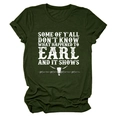 Detail of army green crewneck t-shirt with vintage white graphic and bull skull print - Army Green (White Text)