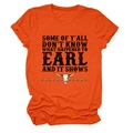 Detail of orange t-shirt showing cow skull graphic and vintage American slogan print - Orange (Black Text)