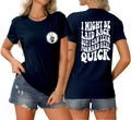 Front and back view of navy blue cotton T-shirt featuring white skull graphic and typography - S / Navy Blue (White Graphic)