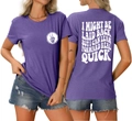 Front and back detail of purple round neck T-shirt with white skeleton graphic print - S / Purple (White Graphic)