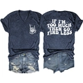 Front and back view of a navy V-neck T-shirt and distressed denim shorts summer set - S / Tops / Navy Blue(3812)