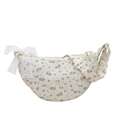 Sac demi-lune en toile florale avec plis et décoration de nœud en dentelle blanche - Blanc Cassé